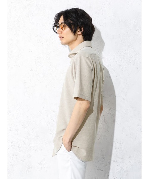 Perfect Suit FActory（パーフェクトスーツファクトリー）の「【サステナブル】前開きビズポロシャツ　ホワイト/ブラック/ベージュ/ネイビー（ポロシャツ・メンズ・ブラック/ホワイト/ネイビー/ベージュ・S/L/LL/M）」の7枚目の写真