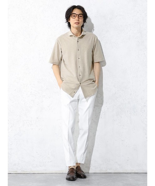 Perfect Suit FActory（パーフェクトスーツファクトリー）の「【サステナブル】前開きビズポロシャツ　ホワイト/ブラック/ベージュ/ネイビー（ポロシャツ・メンズ・ブラック/ホワイト/ネイビー/ベージュ・S/L/LL/M）」の12枚目の写真