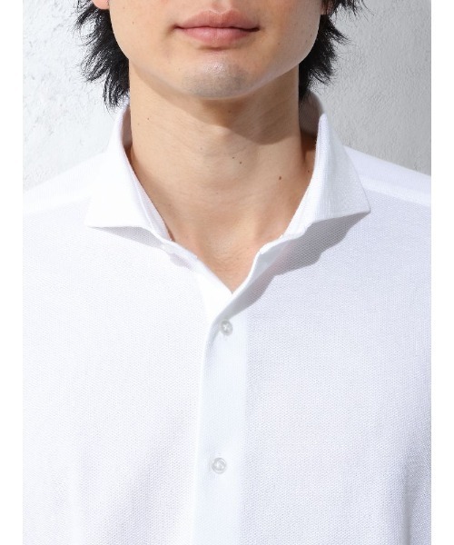 Perfect Suit FActory（パーフェクトスーツファクトリー）の「【サステナブル】前開きビズポロシャツ　ホワイト/ブラック/ベージュ/ネイビー（ポロシャツ・メンズ・ブラック/ホワイト/ネイビー/ベージュ・S/L/LL/M）」の16枚目の写真