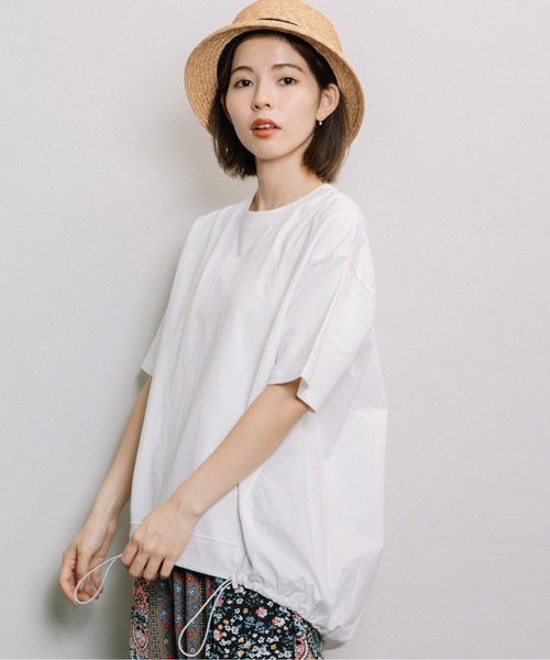 refinedworks（リファインドワークス）の「後ろ裾スピンドルPO（Tシャツ/カットソー・レディース・チャコールグレー/オフホワイト・FREE）」の12枚目の写真