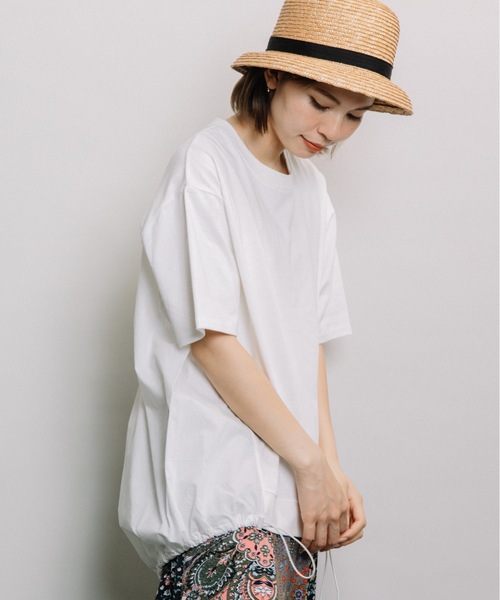 refinedworks（リファインドワークス）の「後ろ裾スピンドルPO（Tシャツ/カットソー・レディース・チャコールグレー/オフホワイト・FREE）」の19枚目の写真