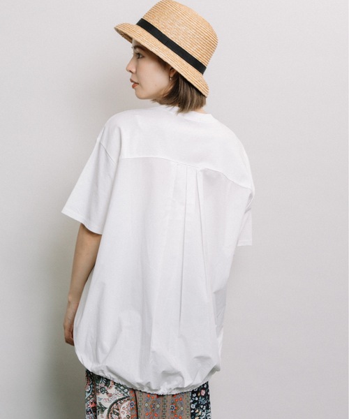 refinedworks（リファインドワークス）の「後ろ裾スピンドルPO（Tシャツ/カットソー・レディース・チャコールグレー/オフホワイト・FREE）」の9枚目の写真