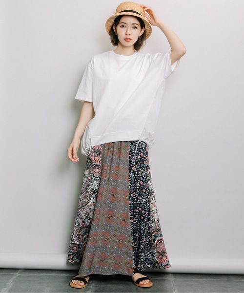 refinedworks（リファインドワークス）の「後ろ裾スピンドルPO（Tシャツ/カットソー・レディース・チャコールグレー/オフホワイト・FREE）」の7枚目の写真