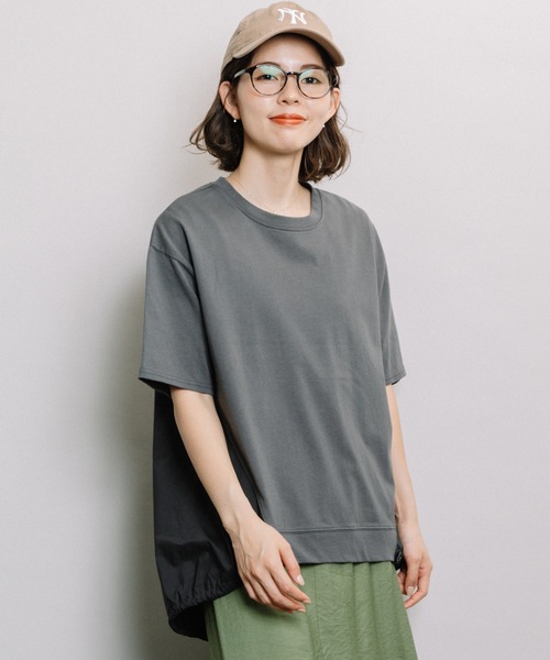 refinedworks（リファインドワークス）の「後ろ裾スピンドルPO（Tシャツ/カットソー・レディース・チャコールグレー/オフホワイト・FREE）」の14枚目の写真