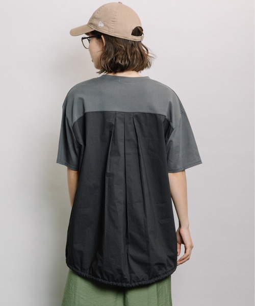 refinedworks（リファインドワークス）の「後ろ裾スピンドルPO（Tシャツ/カットソー・レディース・チャコールグレー/オフホワイト・FREE）」の8枚目の写真