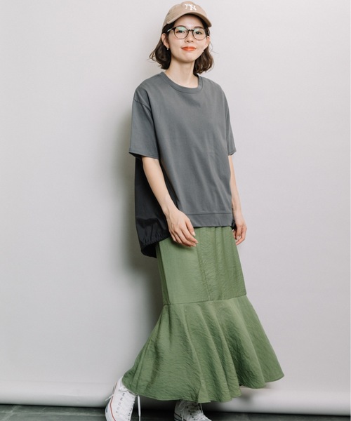 refinedworks（リファインドワークス）の「後ろ裾スピンドルPO（Tシャツ/カットソー・レディース・チャコールグレー/オフホワイト・FREE）」の11枚目の写真
