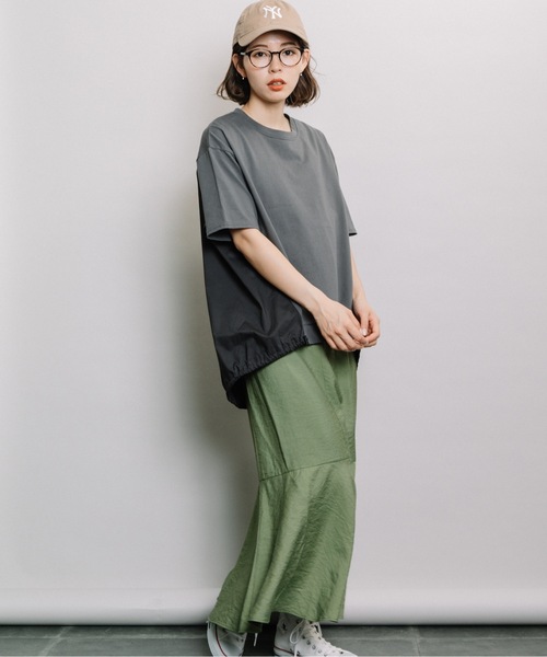refinedworks（リファインドワークス）の「後ろ裾スピンドルPO（Tシャツ/カットソー・レディース・チャコールグレー/オフホワイト・FREE）」の15枚目の写真