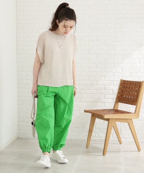 Cutie Blonde（キューティーブロンド）の「◆【セット/S-L】バックリボンメッシュニット（ニット/セーター・レディース・ブラック/オレンジ/グリーン/ライトベージュ・01/02/03）」の17枚目の写真