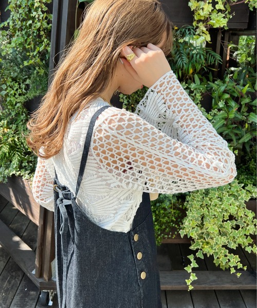 Ambre Ciel(アンブルシエル)の「かぎ針風トップス/【WEB/EC限定商品】(Tシャツ/カットソー・レディース・オフホワイト/アイボリー・FREE)」の10枚目の写真