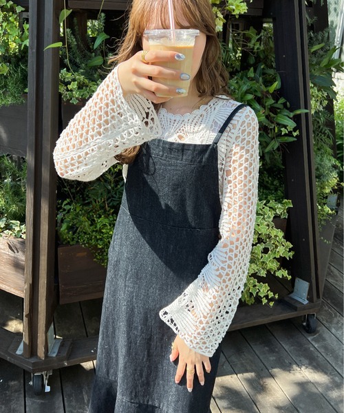 Ambre Ciel(アンブルシエル)の「かぎ針風トップス/【WEB/EC限定商品】(Tシャツ/カットソー・レディース・オフホワイト/アイボリー・FREE)」の3枚目の写真