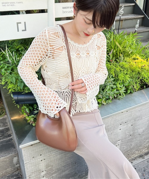 Ambre Ciel(アンブルシエル)の「かぎ針風トップス/【WEB/EC限定商品】(Tシャツ/カットソー・レディース・オフホワイト/アイボリー・FREE)」の7枚目の写真