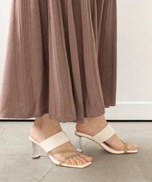 RANDA | アシメデザインクリアヒールサンダル(サンダル)