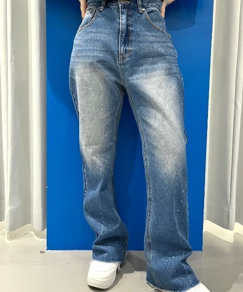 【DankeShon】ダンケシェーン デニム フレア ワイドS グレー DankeShon】ダンケシェーン デニム フレア ワイドS グレー
