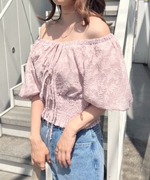 one after another NICE CLAUP | 前後2WAYオパールショート丈ブラウス(シャツ/ブラウス)