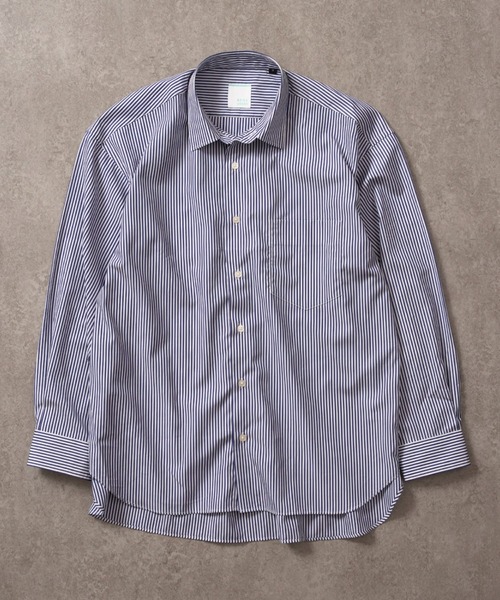 BRICK & SONS(ブリックアンドサンズ)の「リラックスバックプリーツシャツ<ブルーストライプ>(シャツ/ブラウス・メンズ・ネイビー・LL/S/M/L)」の19枚目の写真