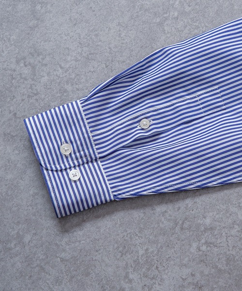 BRICK & SONS(ブリックアンドサンズ)の「リラックスバックプリーツシャツ<ブルーストライプ>(シャツ/ブラウス・メンズ・ネイビー・LL/S/M/L)」の21枚目の写真