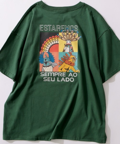 チチカカ（チチカカ）の「【ユニセックス】 カチーナプリントTシャツ【WEB限定】（Tシャツ/カットソー・メンズ・グリーン/ブラック/ホワイト・FREE）」の3枚目の写真