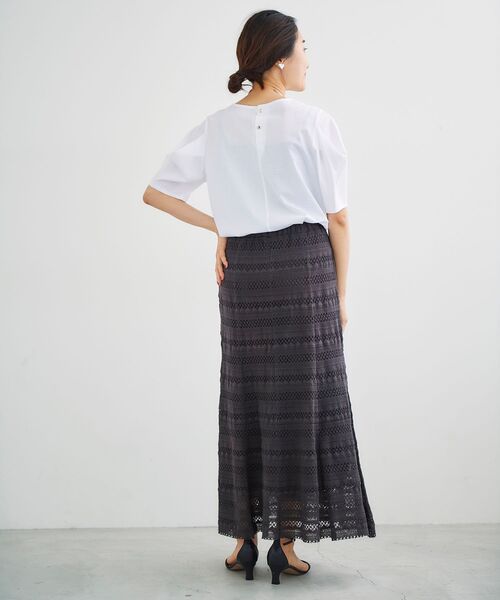 le.coeur blanc（ルクールブラン）の「ボーダーレースマーメイドスカート（スカート・レディース・ダークブラウン/アイボリー・38/36）」の19枚目の写真