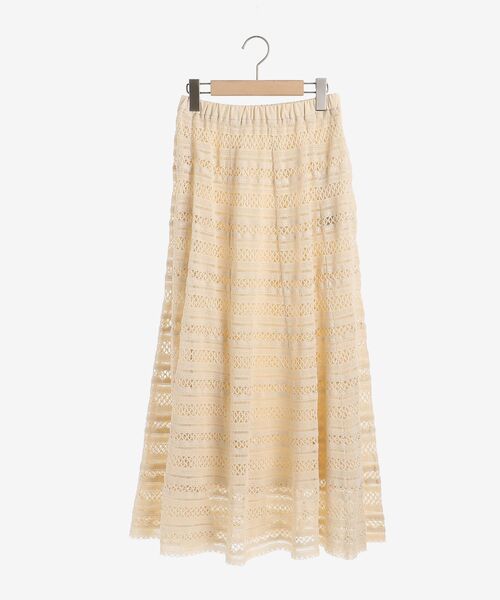 le.coeur blanc（ルクールブラン）の「ボーダーレースマーメイドスカート（スカート・レディース・ダークブラウン/アイボリー・38/36）」の7枚目の写真
