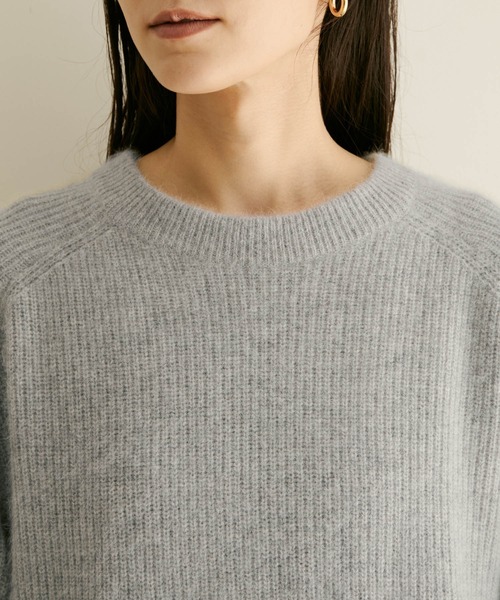 SALON adam et rope'（サロン アダム エ ロペ）の「フォックスウール片畦ニット（ニット/セーター・レディース・ライトグレー/ベージュ/ネイビー/ピンク・FREE）」の6枚目の写真