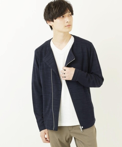 MK MICHEL KLEIN HOMME (エムケーミッシェルクランオム)の「スラブジャケット(ノーカラージャケット・メンズ・ブラック/ネイビー・44/46/48/51)」の3枚目の写真