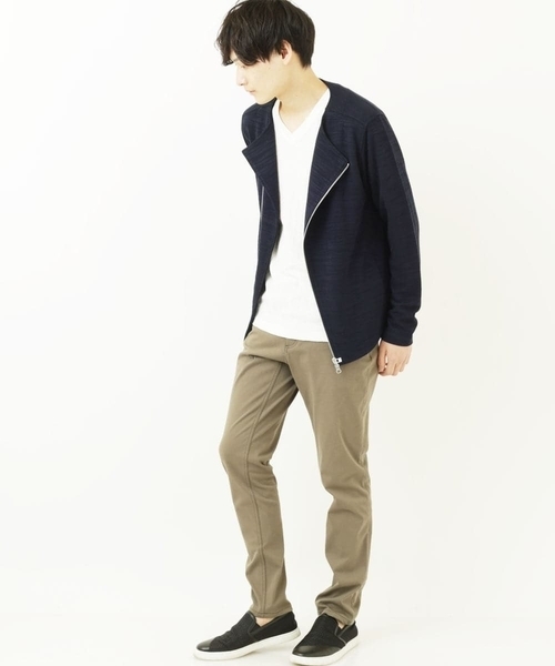 MK MICHEL KLEIN HOMME (エムケーミッシェルクランオム)の「スラブジャケット(ノーカラージャケット・メンズ・ブラック/ネイビー・44/46/48/51)」の4枚目の写真