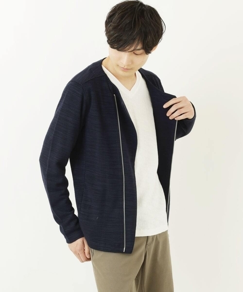 MK MICHEL KLEIN HOMME (エムケーミッシェルクランオム)の「スラブジャケット(ノーカラージャケット・メンズ・ブラック/ネイビー・44/46/48/51)」の9枚目の写真