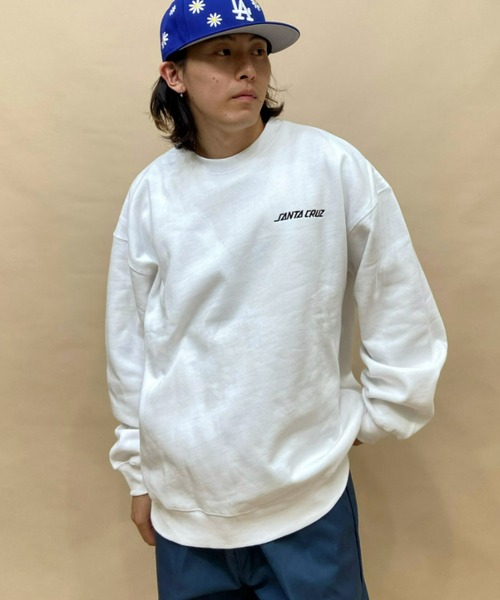 SANTA CRUZ（サンタクルーズ）の「【ムラサキスポーツ別注 WEB限定】SANTACRUZ/サンタクルーズ オーバーサイズ バックロゴトレーナー/三連ロゴ 裏起毛スウェット 502223308（スウェット・メンズ・グレー/ホワイト/グリーン/ブラック・M/L/XL）」の5枚目の写真