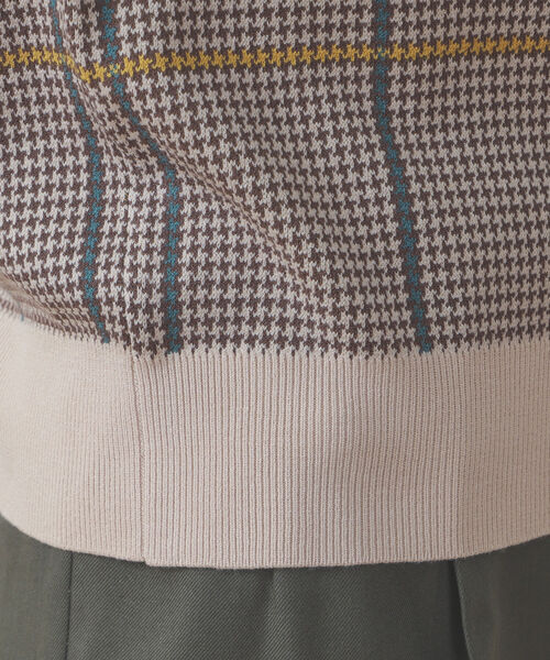 BEAMS HEART(ビームスハート)の「BEAMS HEART / ハイネック チェック プルオーバー(ニット/セーター・レディース・ブラック/ベージュ/モカ・FREE)」の5枚目の写真