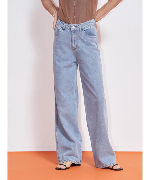 koe(コエ)の「5ポケットデニムワイドパンツ*(デニムパンツ・レディース・インディゴブルー/ライトインディゴブルー・M)」の9枚目の写真