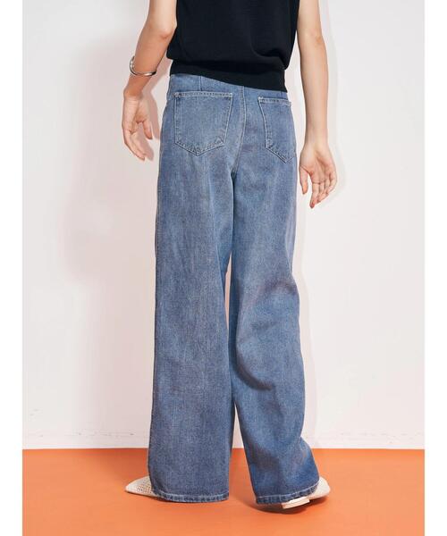 koe(コエ)の「5ポケットデニムワイドパンツ*(デニムパンツ・レディース・インディゴブルー/ライトインディゴブルー・M)」の11枚目の写真