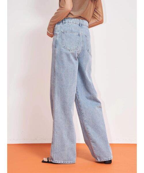 koe(コエ)の「5ポケットデニムワイドパンツ*(デニムパンツ・レディース・インディゴブルー/ライトインディゴブルー・M)」の14枚目の写真