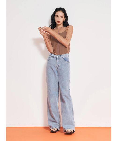 koe(コエ)の「5ポケットデニムワイドパンツ*(デニムパンツ・レディース・インディゴブルー/ライトインディゴブルー・M)」の20枚目の写真
