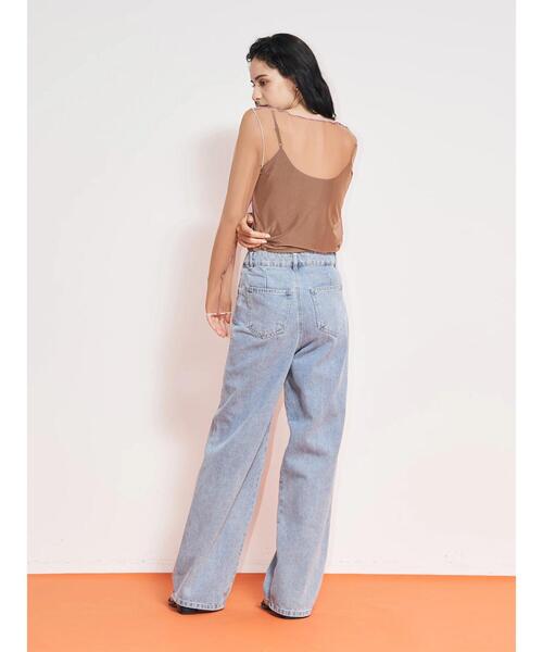 koe(コエ)の「5ポケットデニムワイドパンツ*(デニムパンツ・レディース・インディゴブルー/ライトインディゴブルー・M)」の22枚目の写真