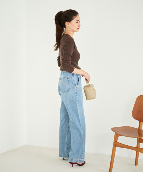 IENA（イエナ）の「エクストラファインメリノリブ クルーネックプルオーバー（ニット/セーター・レディース・ブラウン/レッド/ピンク/ベージュ系その他・FREE）」の13枚目の写真