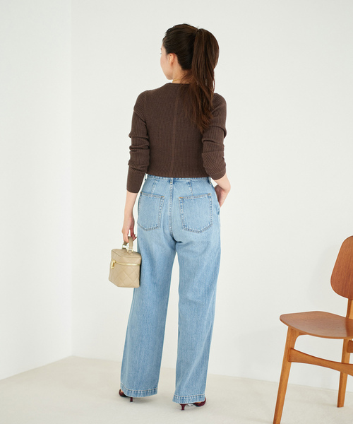 IENA（イエナ）の「エクストラファインメリノリブ クルーネックプルオーバー（ニット/セーター・レディース・ブラウン/レッド/ピンク/ベージュ系その他・FREE）」の14枚目の写真