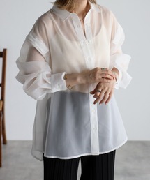 シアー2WAYブラウス