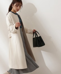 PROPORTION BODY DRESSING | 【美人百花11月号タイアップ 休井美郷さん着用商品】レスキュールノーカラーロングコート / 1212252900(ノーカラーコート)