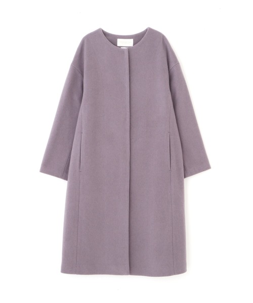 【美人百花11月号タイアップ休井美郷さん着用商品】レスキュールノーカラーロングコート/1212252900