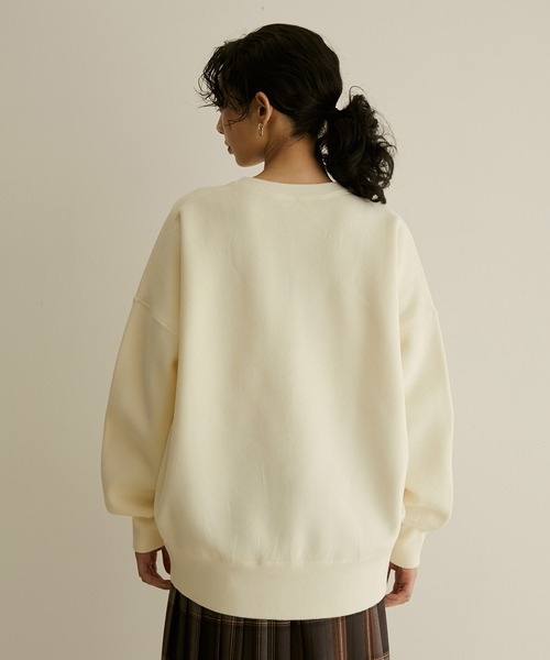 SALON adam et rope'（サロン アダム エ ロペ）の「【洗える】オーバーサイズスウェットニット（スウェット・レディース・ブラック/ピンク/グリーン/ホワイト・FREE）」の16枚目の写真
