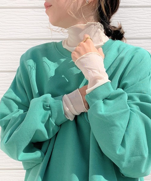 Q（キュー）の「シースルータートル（Tシャツ/カットソー・レディース・ブラック/ホワイト/ベージュ・MEDIUM）」の3枚目の写真