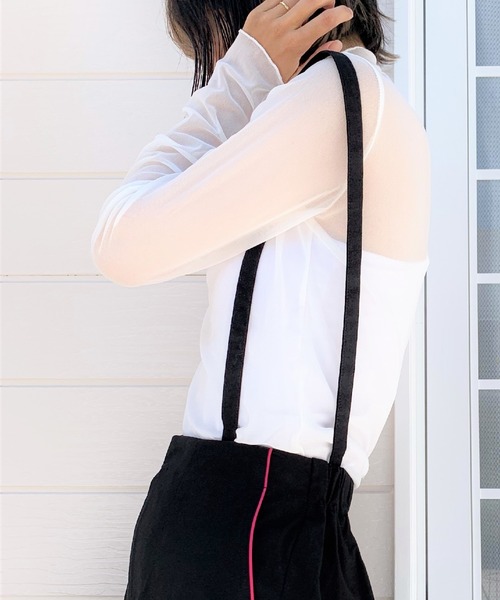 Q（キュー）の「シースルータートル（Tシャツ/カットソー・レディース・ブラック/ホワイト/ベージュ・MEDIUM）」の13枚目の写真