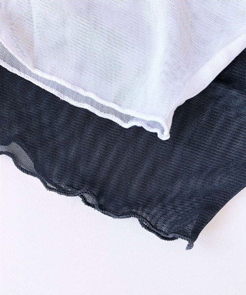 Q（キュー）の「シースルータートル（Tシャツ/カットソー・レディース・ブラック/ホワイト/ベージュ・MEDIUM）」の11枚目の写真