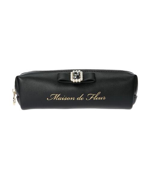 Maison de FLEUR（メゾンドフルール）の「パールビジュー合皮リボンペンケース（その他小物・レディース・ブラック/ピンクベージュ/ボルドー・FREE）」の13枚目の写真