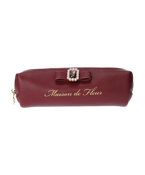 Maison de FLEUR（メゾンドフルール）の「パールビジュー合皮リボンペンケース（その他小物・レディース・ブラック/ピンクベージュ/ボルドー・FREE）」の14枚目の写真