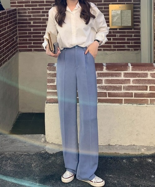 LAC-VERT（ラック・ヴェール）の「スプリングワイドパンツ（スラックス・レディース・ブラック/ピンク/ブルー・L/S/M）」の3枚目の写真