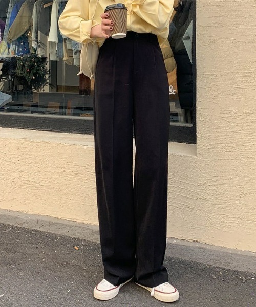 LAC-VERT（ラック・ヴェール）の「スプリングワイドパンツ（スラックス・レディース・ブラック/ピンク/ブルー・L/S/M）」の2枚目の写真