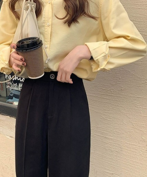 LAC-VERT（ラック・ヴェール）の「スプリングワイドパンツ（スラックス・レディース・ブラック/ピンク/ブルー・L/S/M）」の10枚目の写真