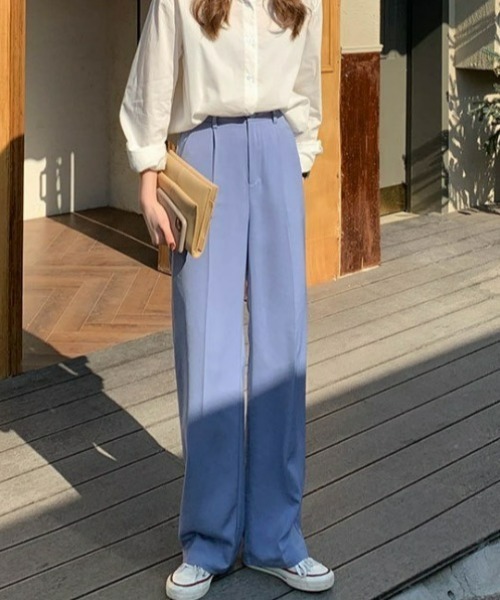 LAC-VERT（ラック・ヴェール）の「スプリングワイドパンツ（スラックス・レディース・ブラック/ピンク/ブルー・L/S/M）」の12枚目の写真