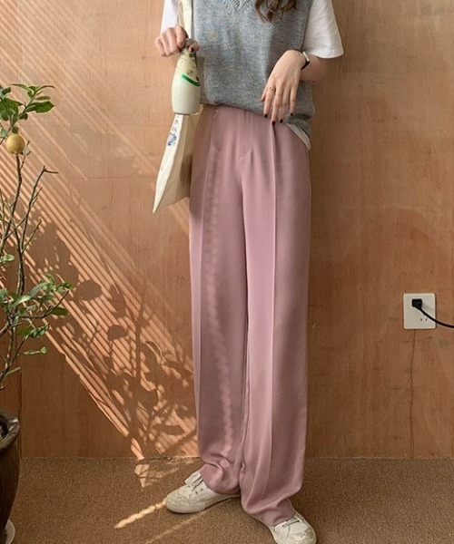 LAC-VERT（ラック・ヴェール）の「スプリングワイドパンツ（スラックス・レディース・ブラック/ピンク/ブルー・L/S/M）」の18枚目の写真